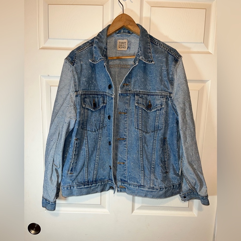 Furst of a Kind Unique Up cycled Denim Jacket